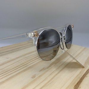 LUXURY RETRO Jackie O SUNGLASSES Clear Bumblebee Mirrored Lens P30206 New Gold